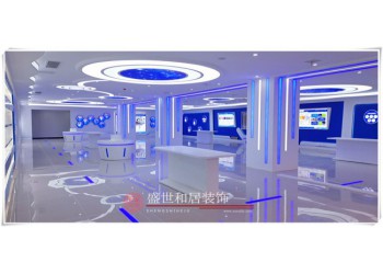 合肥科技風企業(yè)展廳裝修實景，打造出充滿科技感的場景